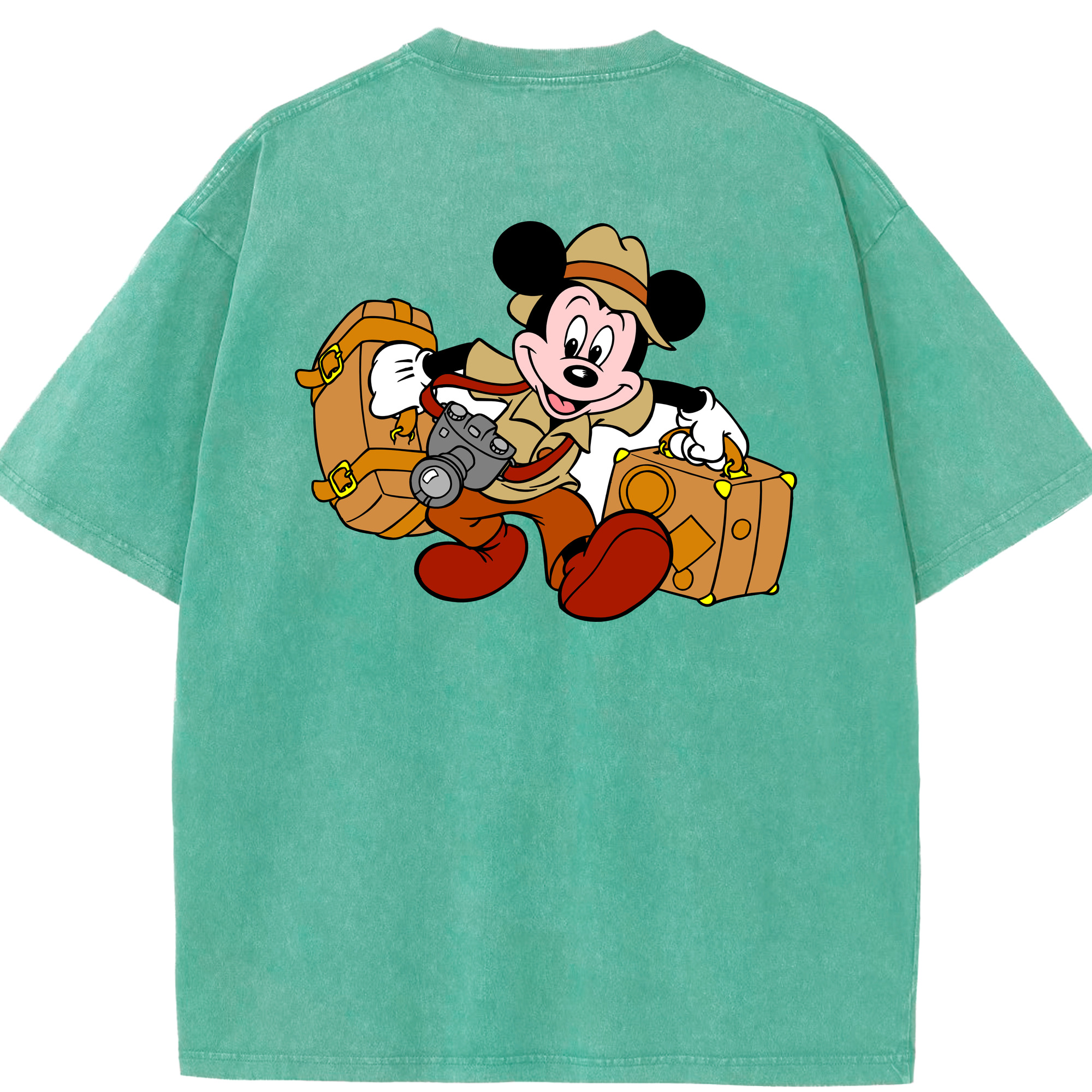 （画像用） ミッキーマウス Mickey Mouse 綿100% ヴィンテージ風 半袖Tシャツ（背面プリント）